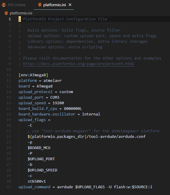Example platformio.ini